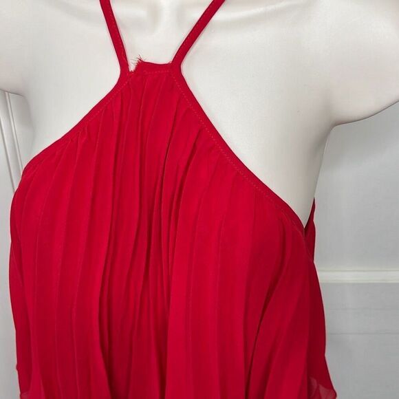 Petal & Pup GIA PLEATED HALTERNECK MAXI DRESS - RED Nwot Size Small - Picture 3 of 9